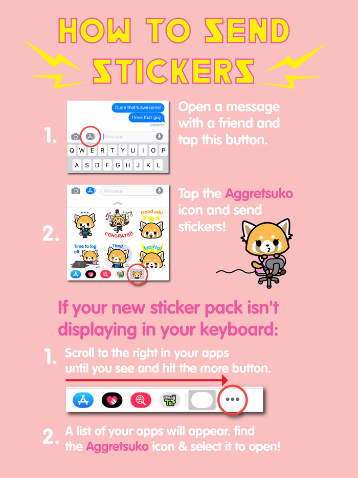 Aggretsuko Stickers