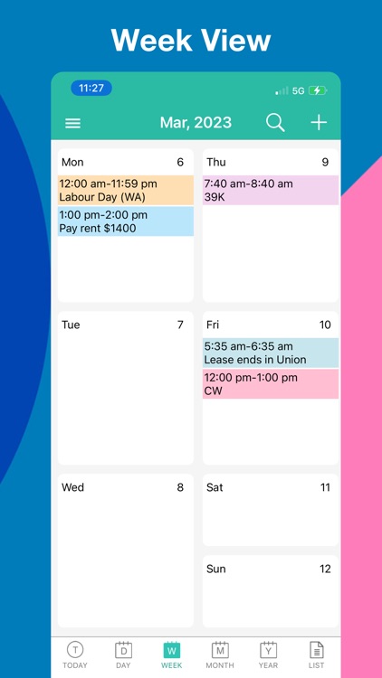 10Cal - Colourful calendar app