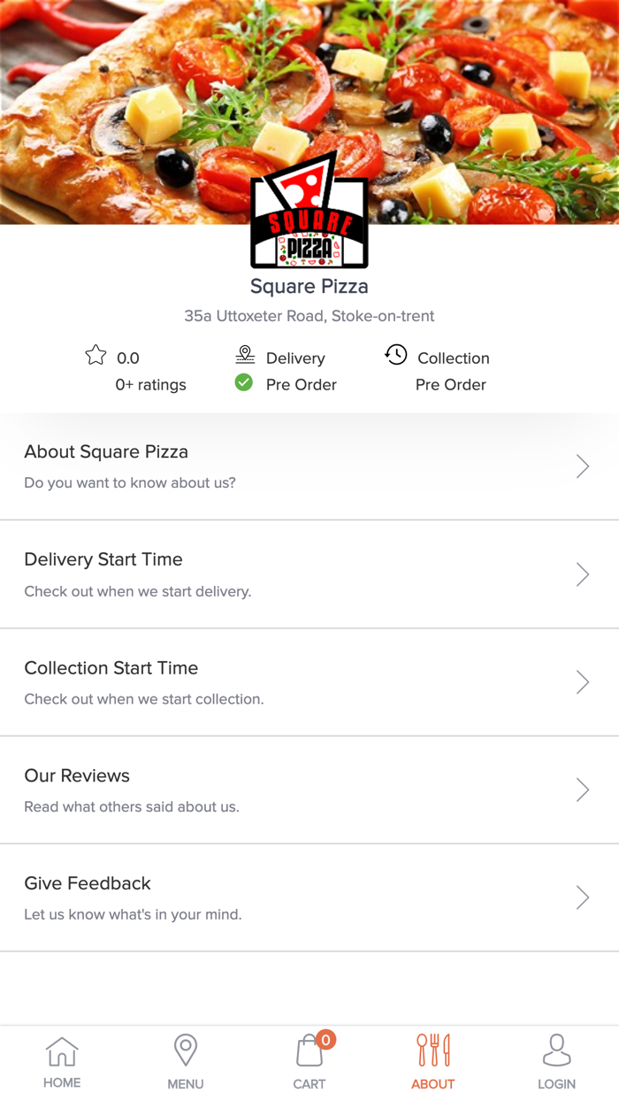 Square Pizza-Order Food Online