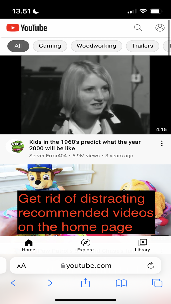 Hide distractions on YouTube