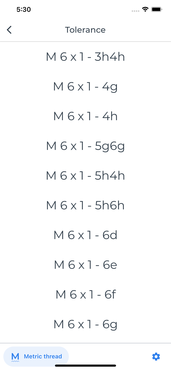 ISO Metric Thread tolerance