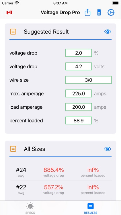 Voltage Drop Pro screenshot-6
