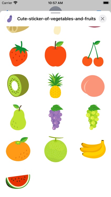 Cute vegetables and fruits