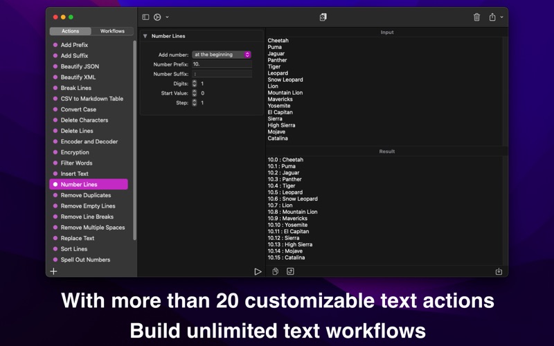 Text Workflow Screenshot