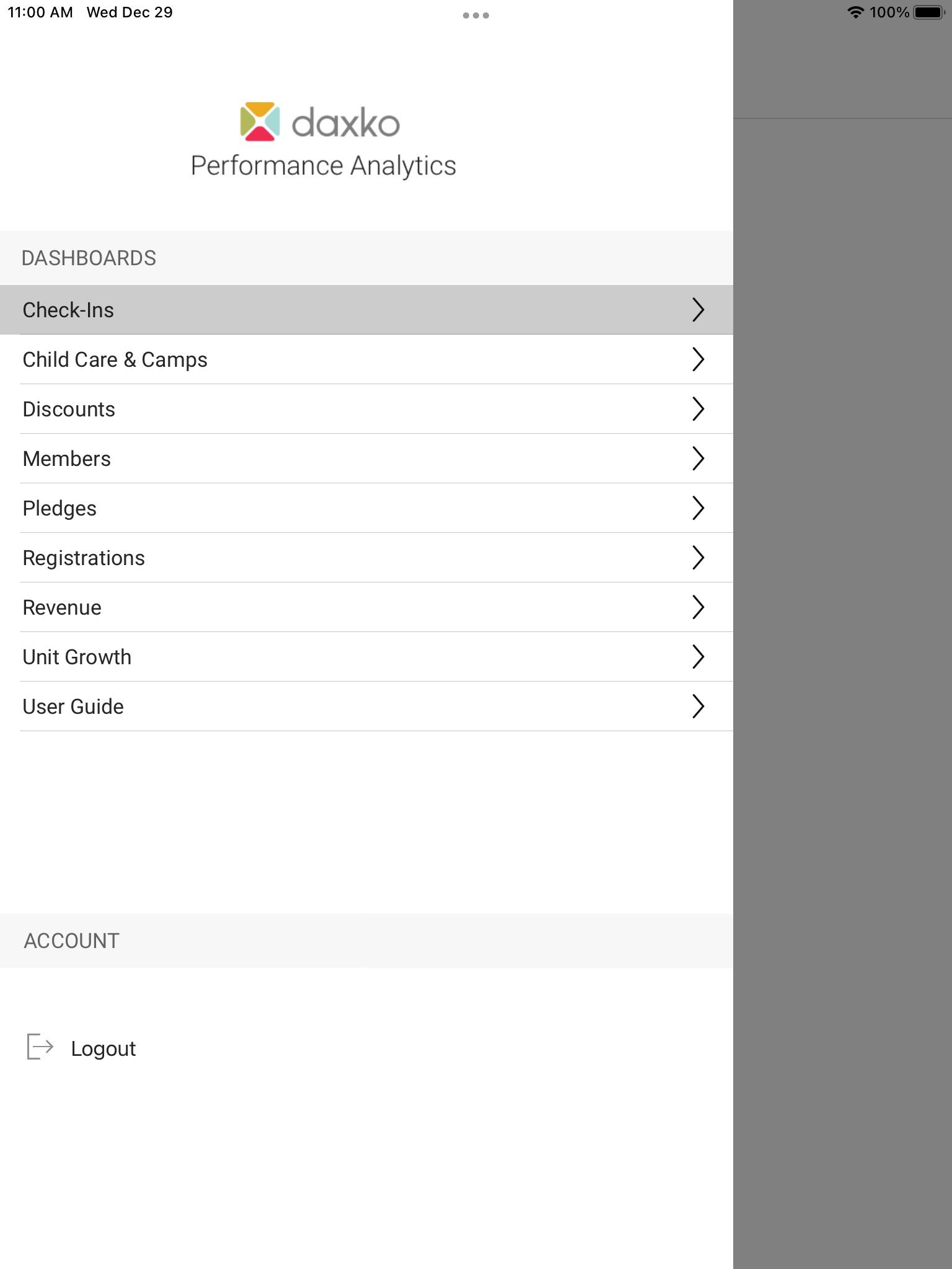 Daxko Performance Analytics screenshot 2