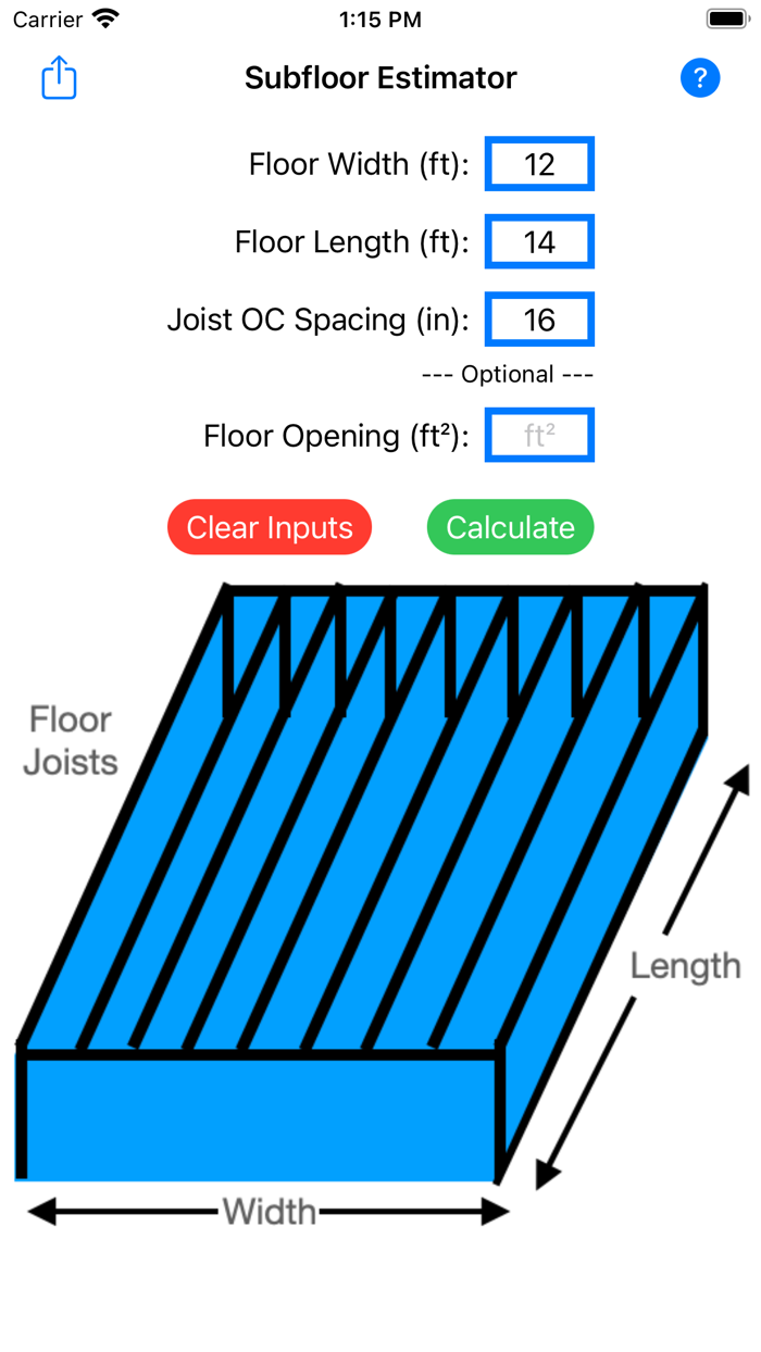 Subfloor Material Estimator