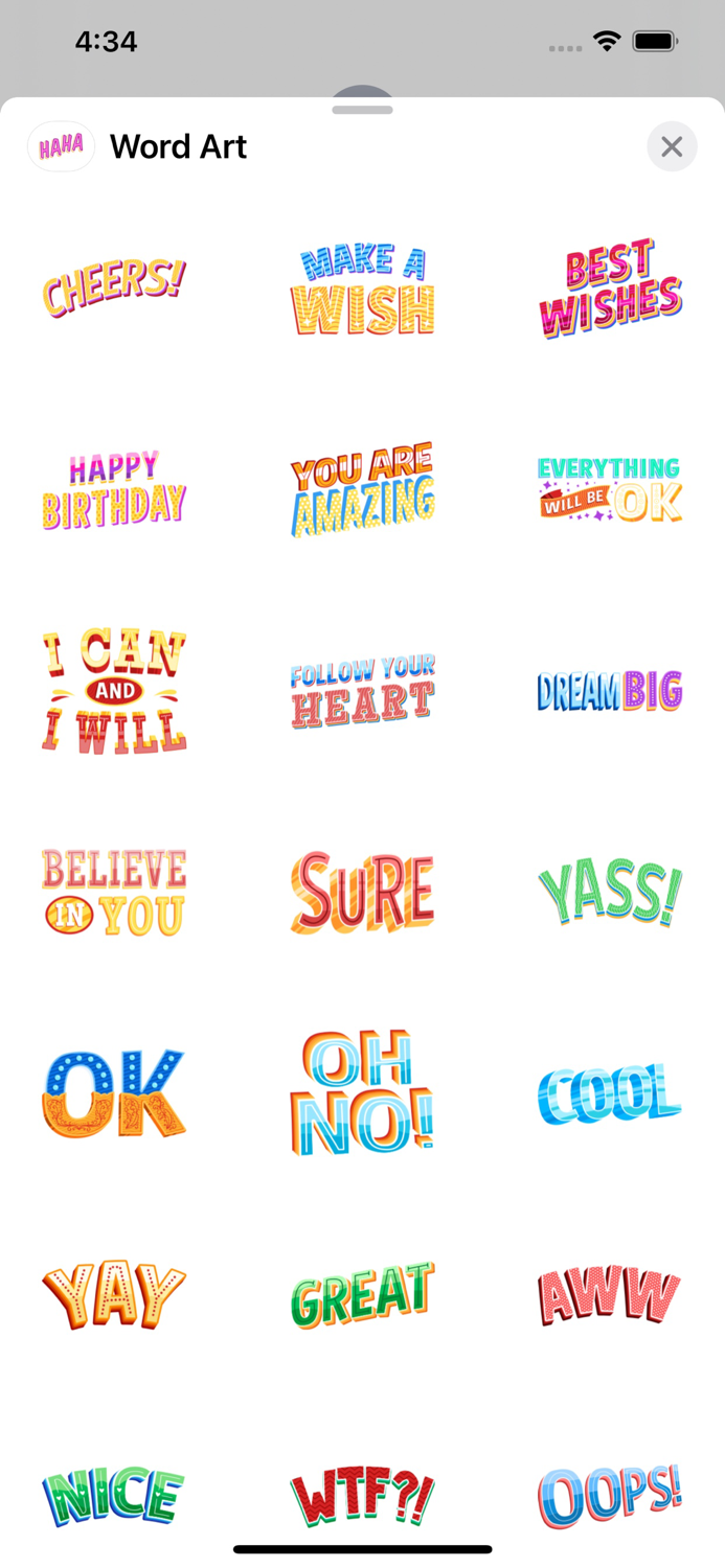 Word Art Chat Stickers
