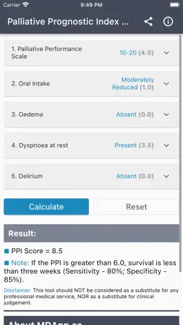 Game screenshot Palliative Prognostic Index apk