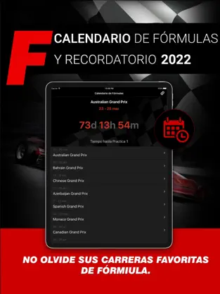 Screenshot 1 Calendario de Fórmulas 2022 iphone