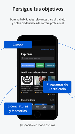 Coursera: Aprender en línea captura de pantalla 3