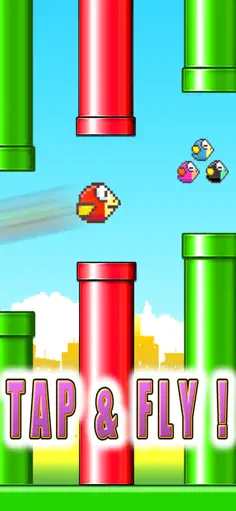 Jumpy Red Bird: Tube Hopper - Screenshot 1