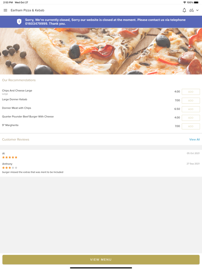 Earlham Pizza and Kebab