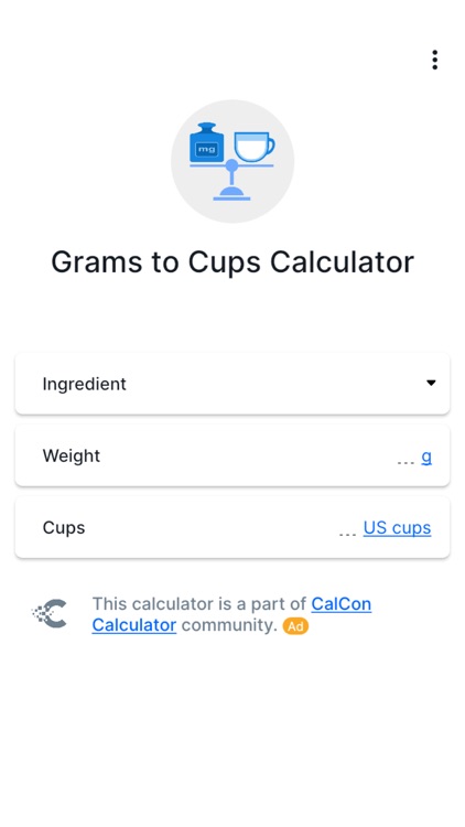 Grams to Cups Calculator