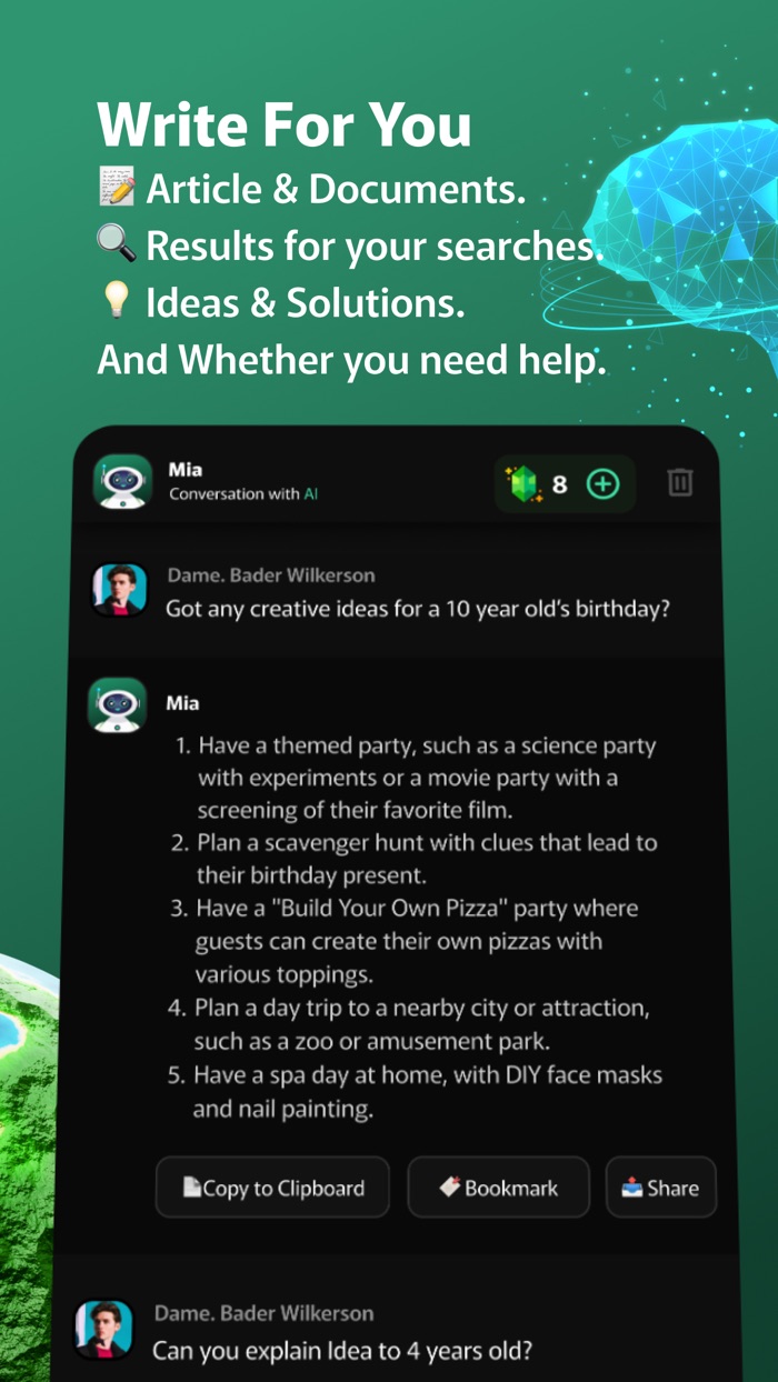 Mia Chat  Prompts with AI