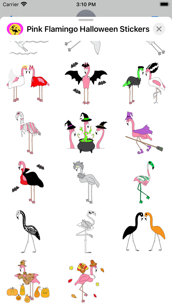 Flamingo Halloween Stickers