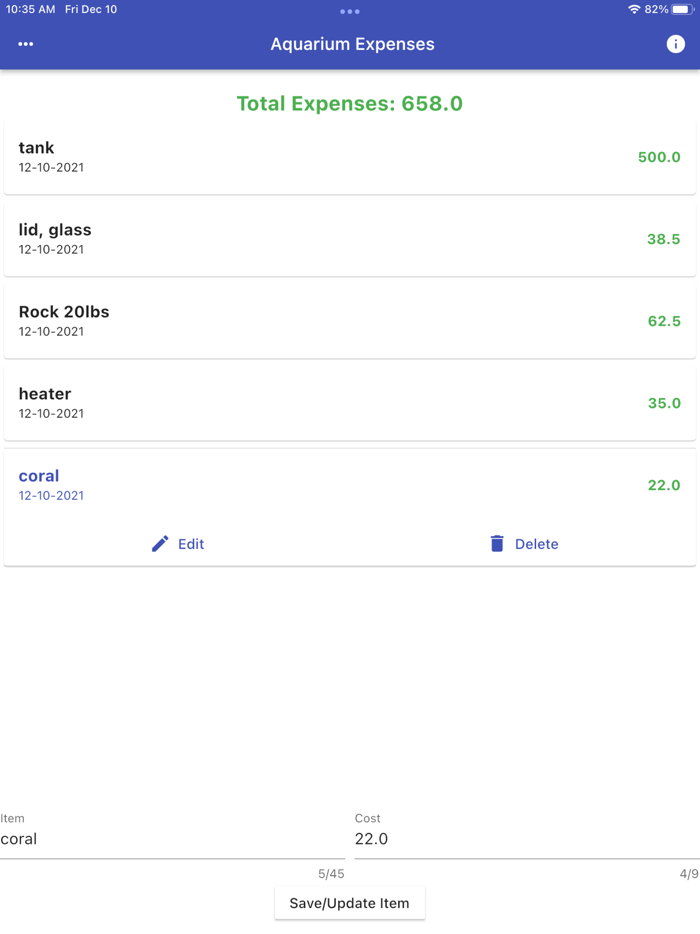AquariumExpenses
