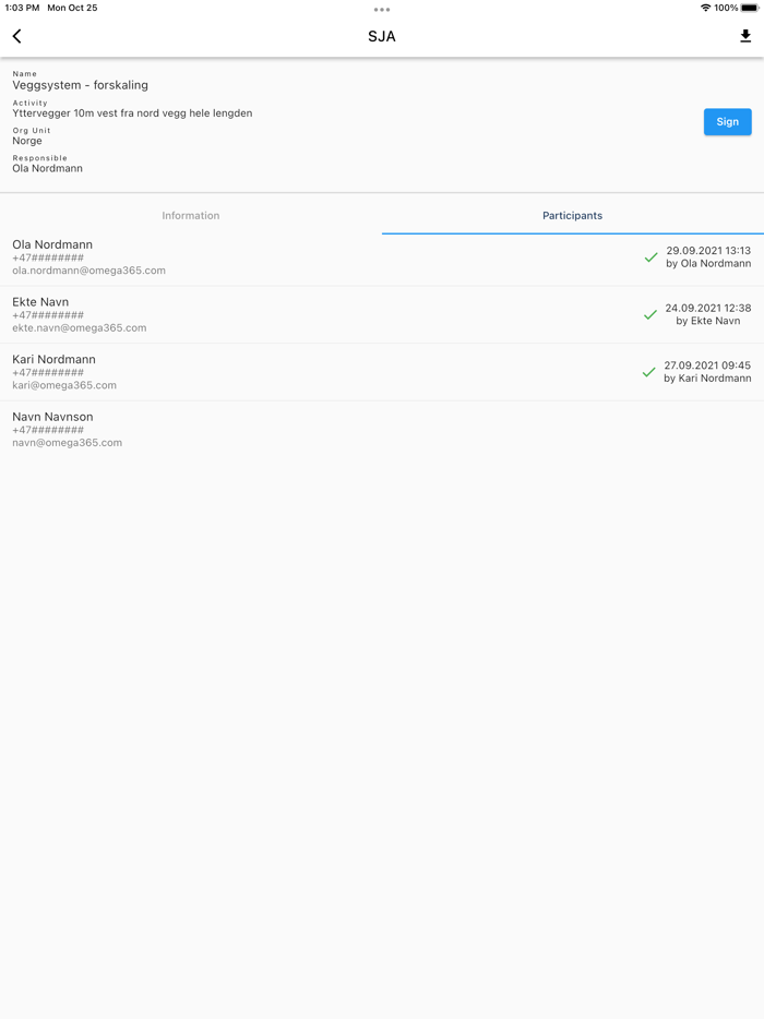 Omega 365 My Hazards