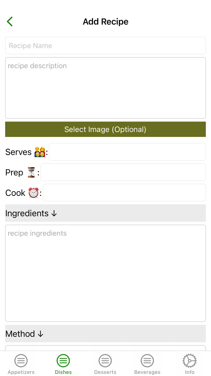 My Recipes Create and Share