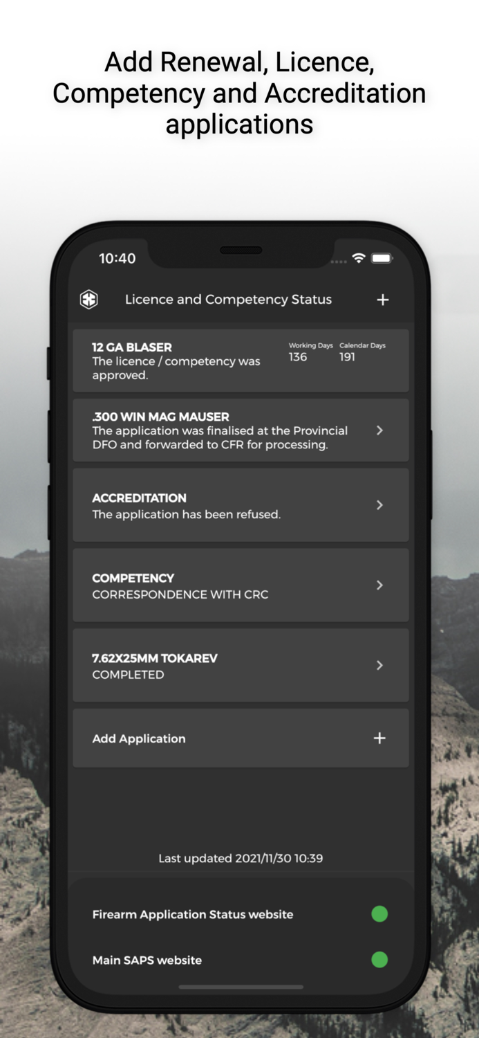 SAPS Licence Competency Status