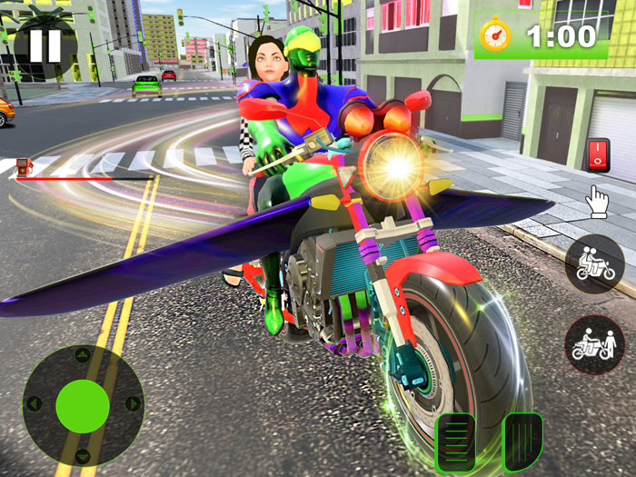 Flying Bike Spider Hero Game