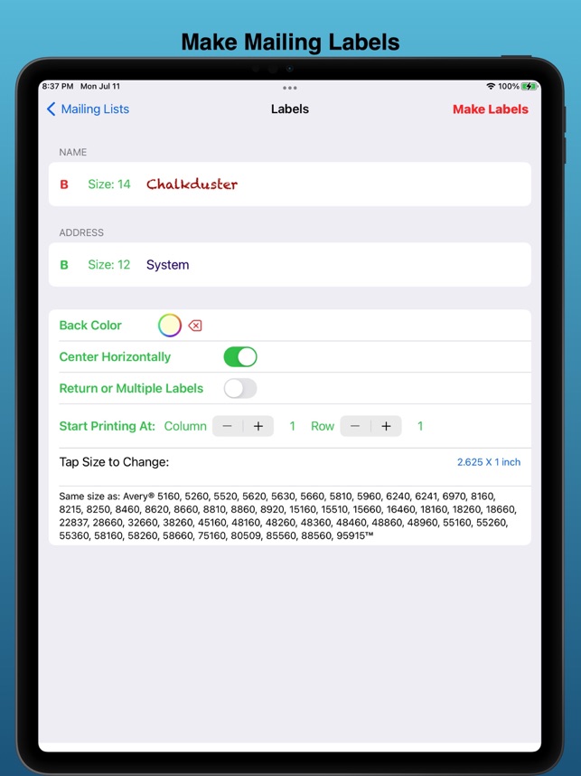 EZ Mailing Labels II on the App Store