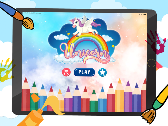 Rainbow Unicorn Coloring Book