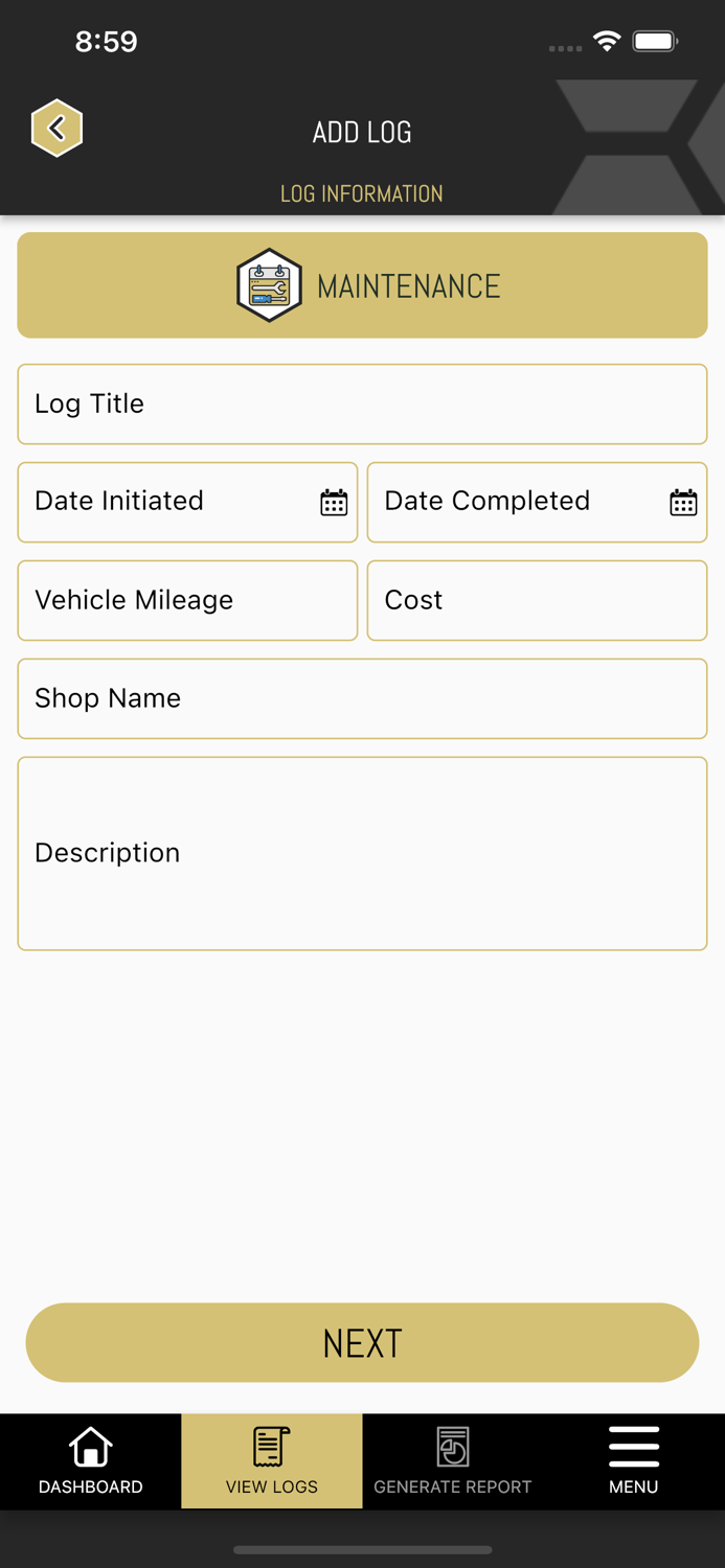 Truck Maintenance  Repair Log