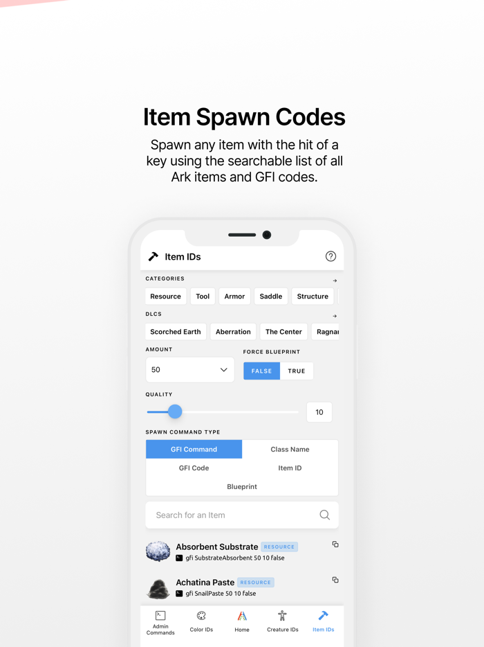 Ark IDs - Admin Commands  IDs