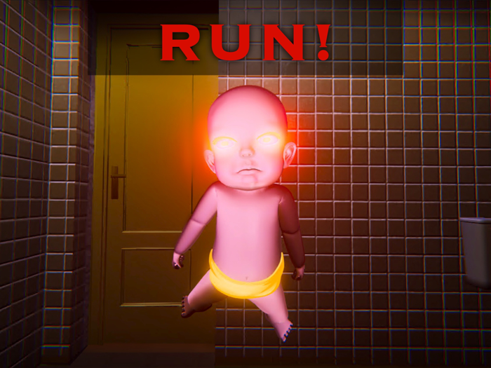 Scary Baby in Pink House