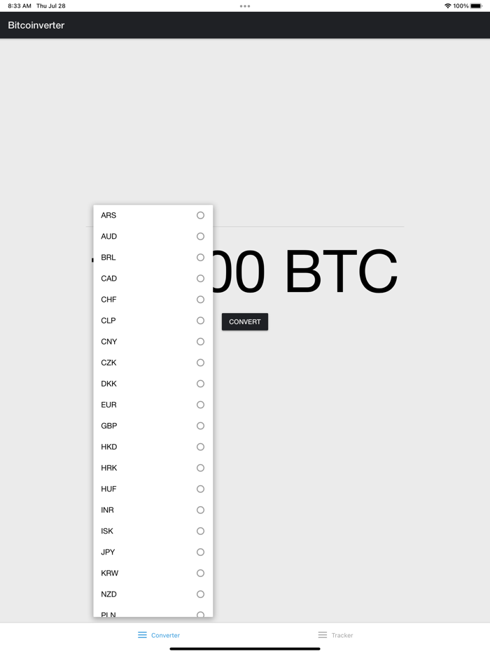 BTC converter crypto tracker