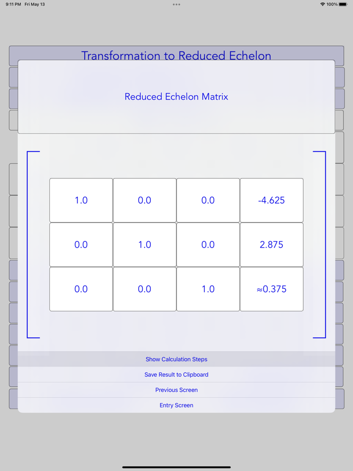 Matrix Solver Step by Step