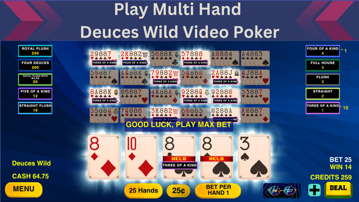 Multi Video Poker Deuces Wild