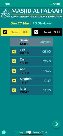 Game screenshot KMAB Salaah Timetable apk