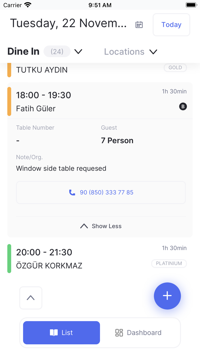 CheckandPlace Restaurant Resv.