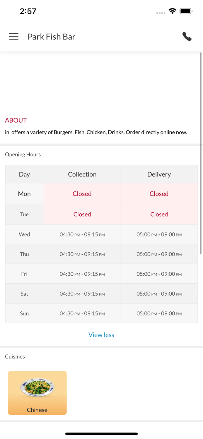 Park Fish Bar Ellesmere Port