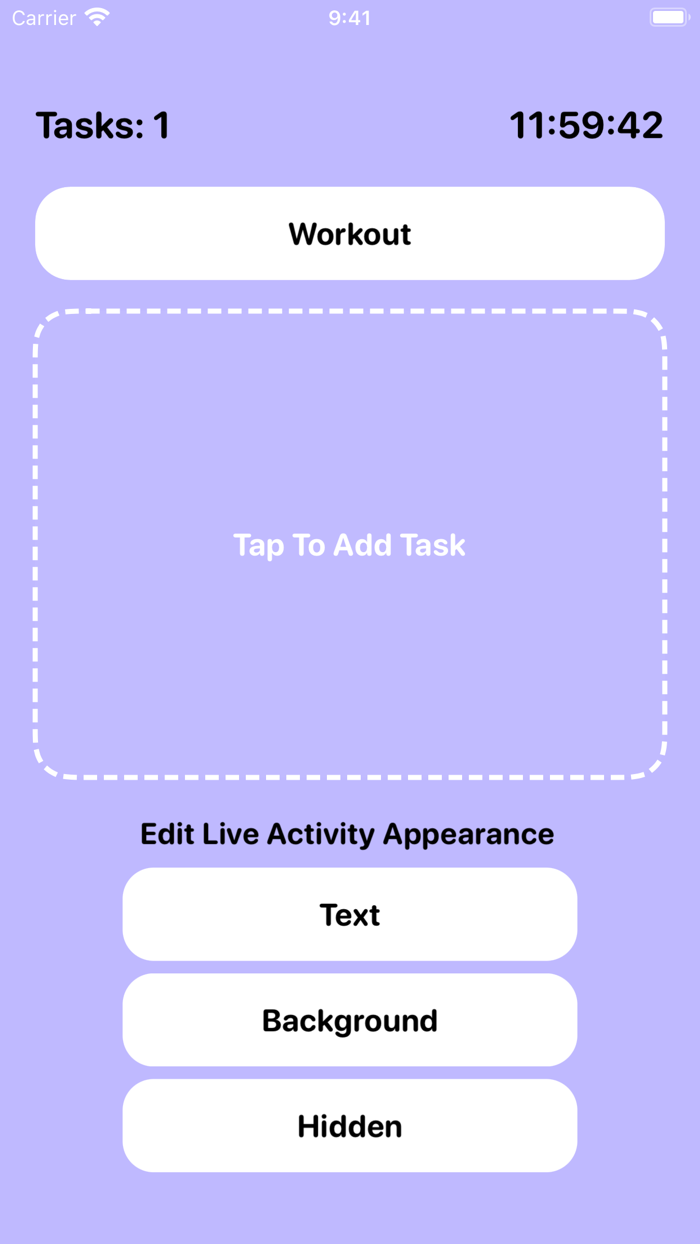 Tasks - Create Live Activities