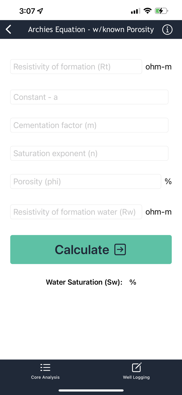 Formation Evaluation Calc