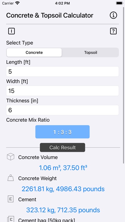 Concrete & Topsoil Calculator screenshot-6