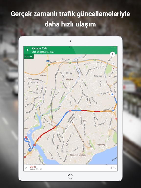 Google Haritalar ipad ekran görüntüleri