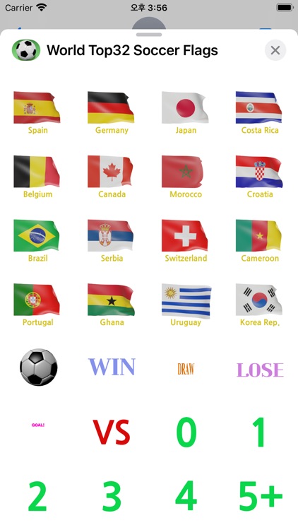 World Top32 Soccer Team Flags