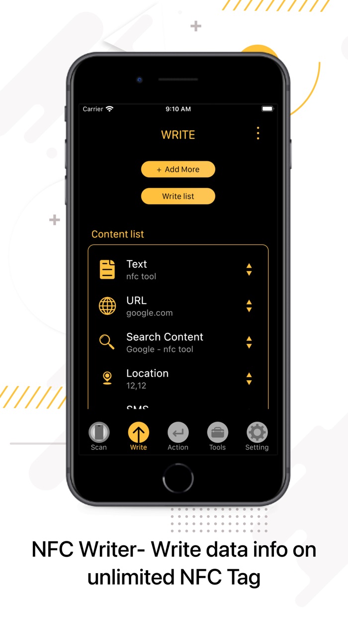 Read NFC tools- NFC tagwriter