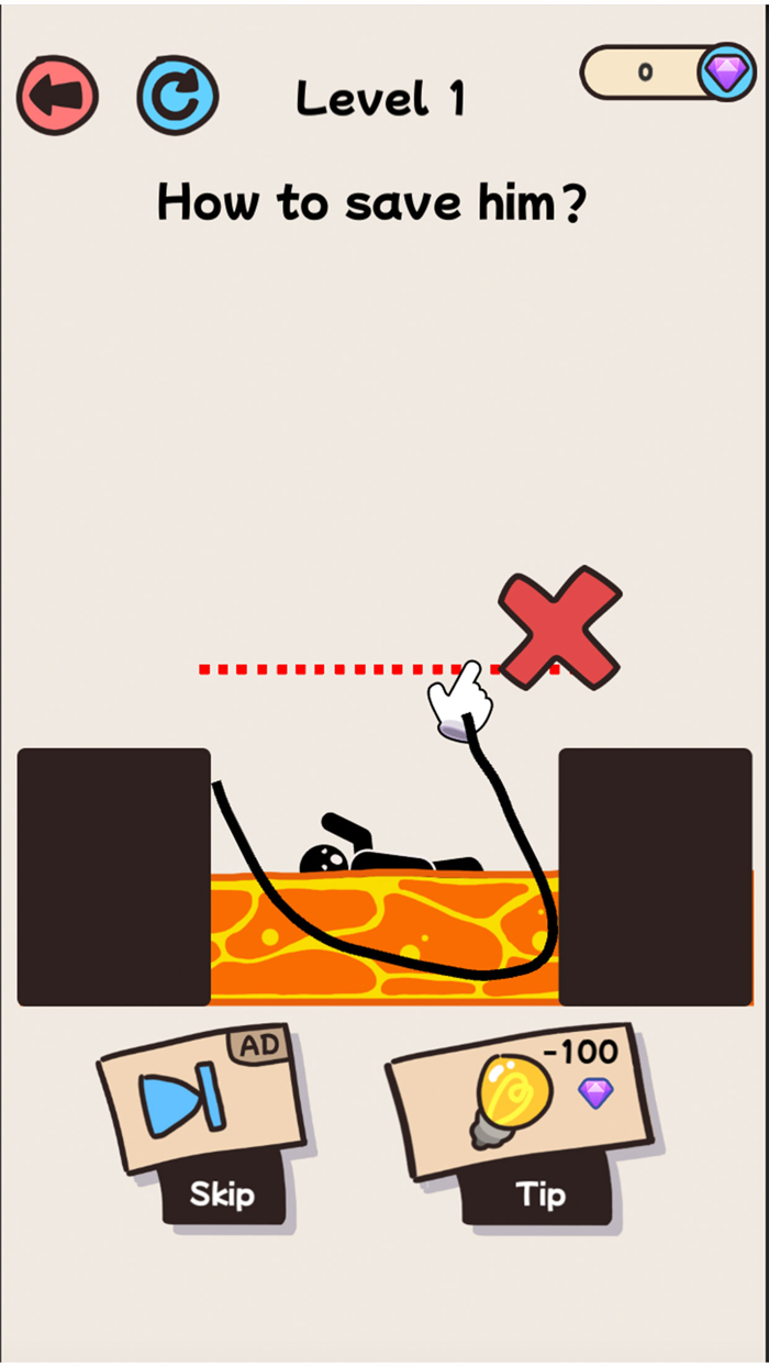 Draw to save  IQ-brain puzzle