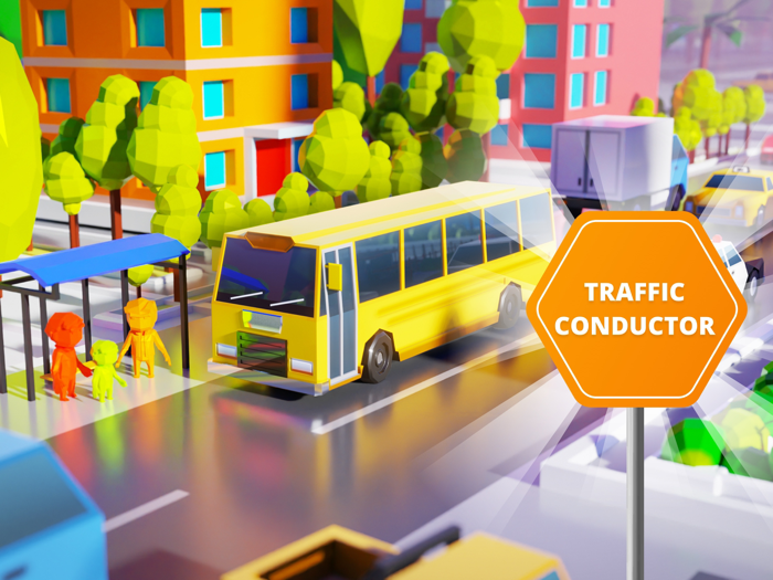 Traffic Conductor Bus Pick-Up