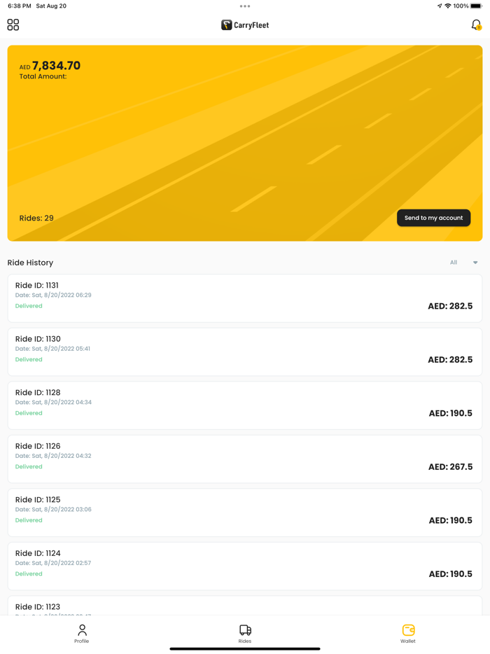 CarryFleet Rider App
