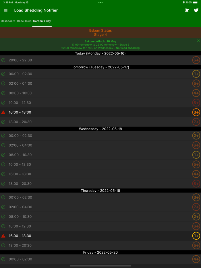Load Shedding Notifier