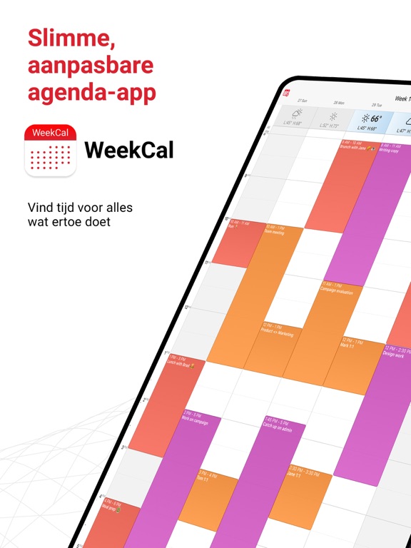 Week Calendar - Slimme Planner iPad app afbeelding 1