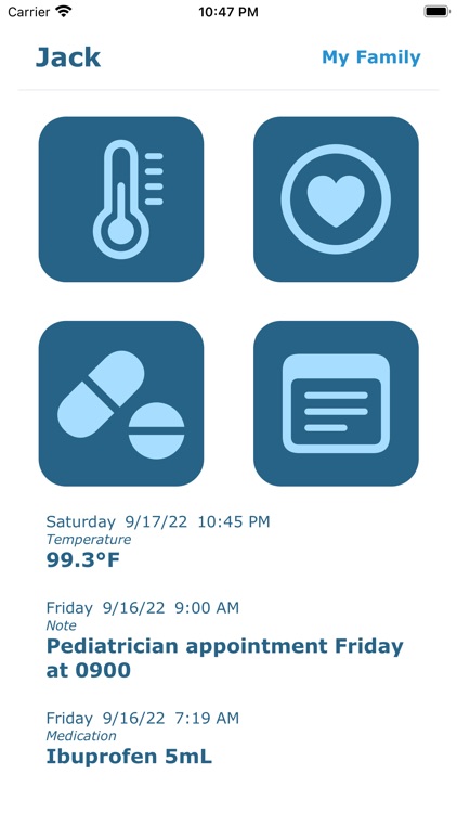 My Sick Family Illness Tracker