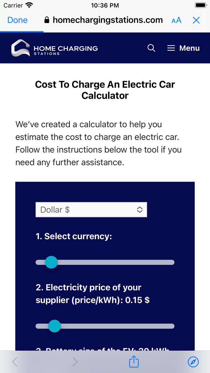E-CarChargingCostCal