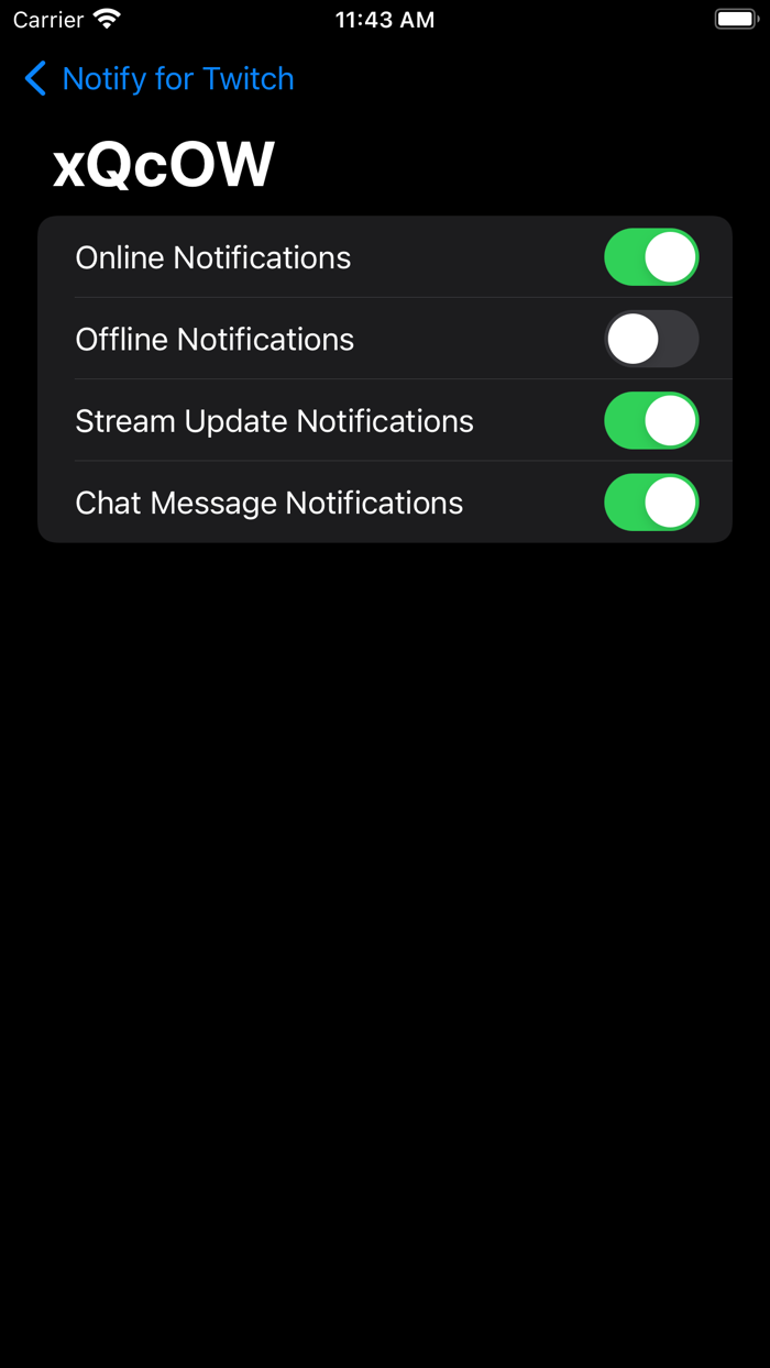 Notify for Twitch
