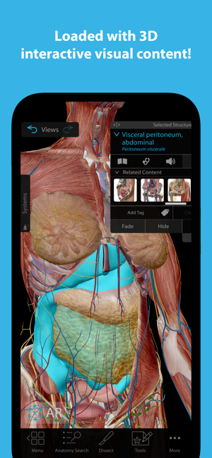Snímek obrazovky Human Anatomy Atlas 2023